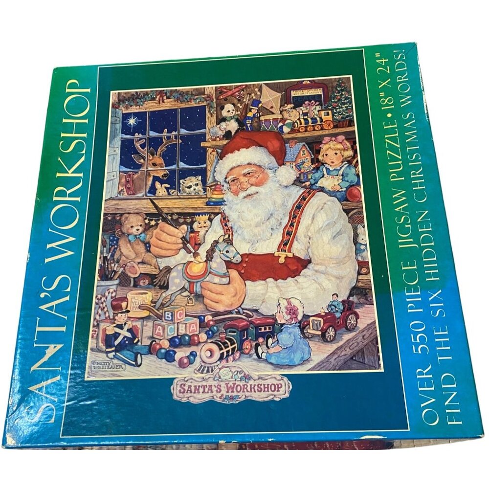 Vtg Santa's Workshop 550 Piece Jigsaw Puzzle Betty Whiteaker Christmas JC Penney